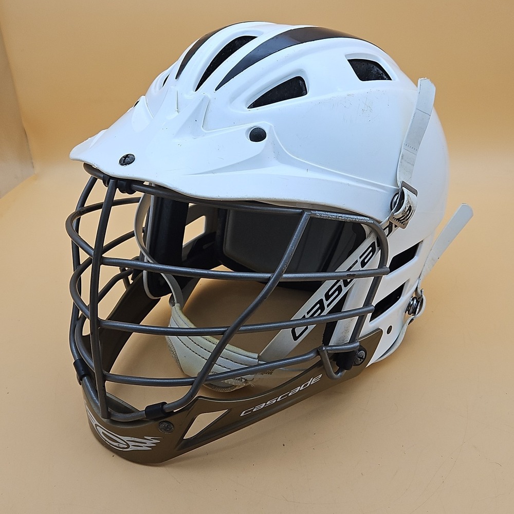 Cascade CPV Lacrosse Helmet S/M White Adjustable Multi Vented Gold Chin